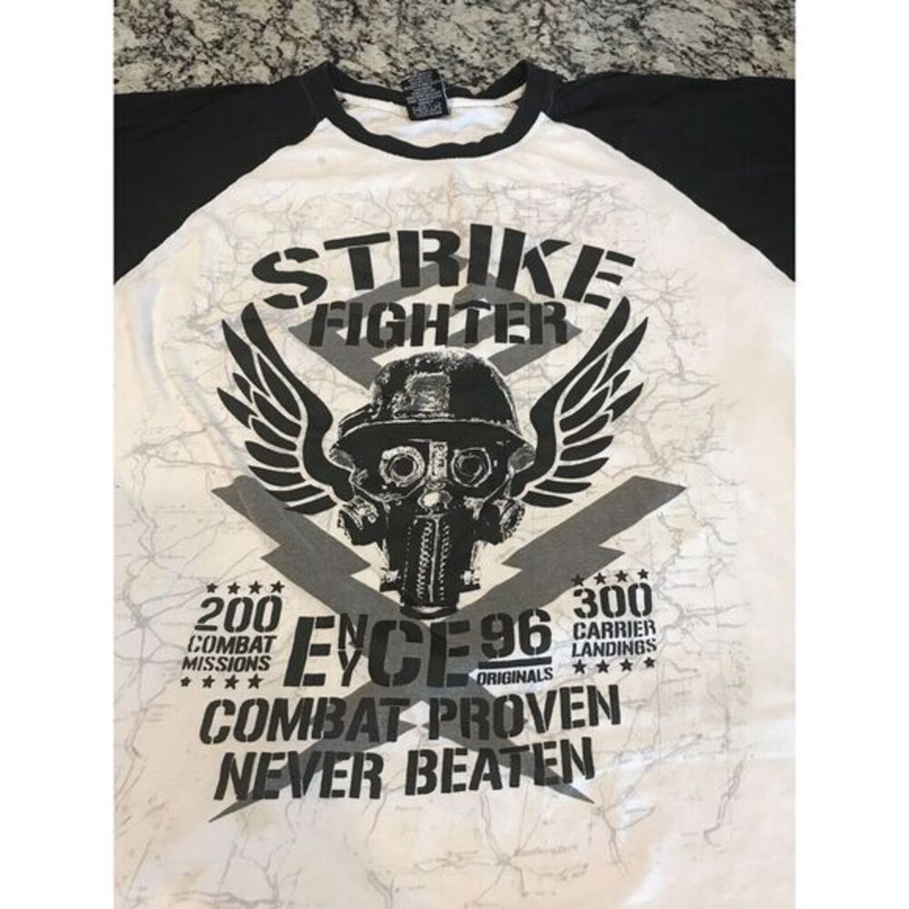 Strike Fighter Combat Proven Never Beaten T-shirt 4x Vintage!! Velvet Print - Picture 1 of 11